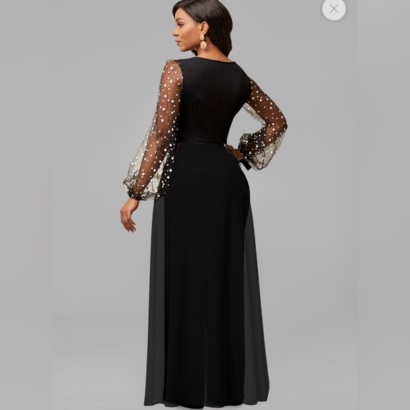 Black with Polka Dot Jumpsuit size Small - Picture 3 of 5